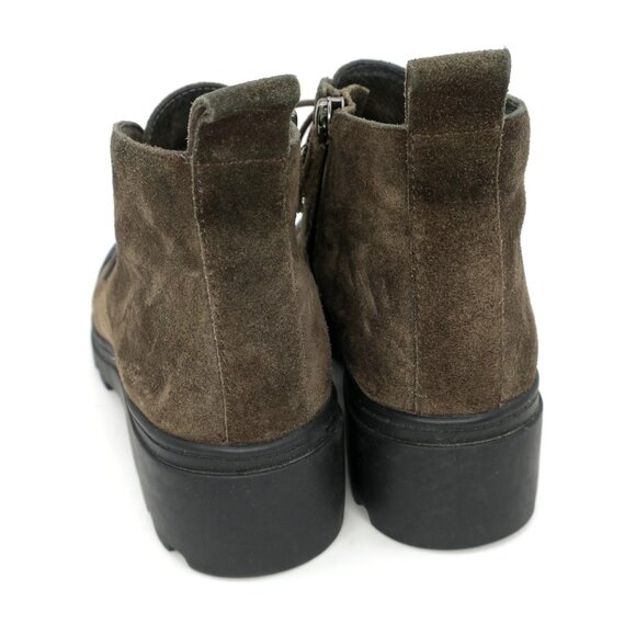 Eileen Fisher Reese Ankle Bootie Sz 6 Waterproof Suede Boot Cap Toe Chunky Sole - Picture 3 of 4